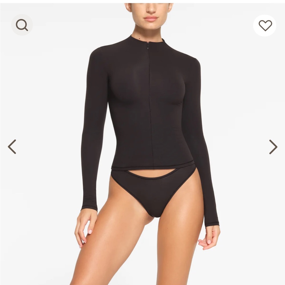 SKIMS Black Long Sleeve Top